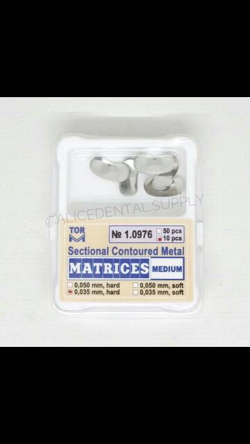 Alice dental TOR sectional contoured matrices matrix metal matriks ginjal logam anterior posterior