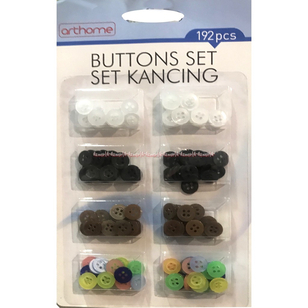 Arthome Button Set Kancing Set Aneka Kancing Sewing kits kancing Baju putih warna warni Art Home