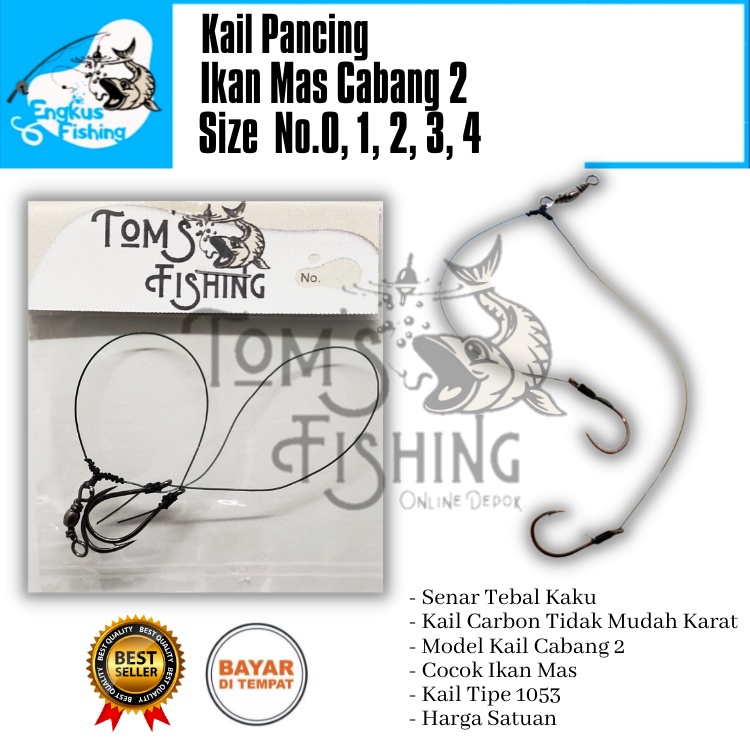 Kail Pancing Rangkai Cabang 2 Size 0, 1,2,3 &amp; 4 (Berkualitas) Murah - Engkus Fishing