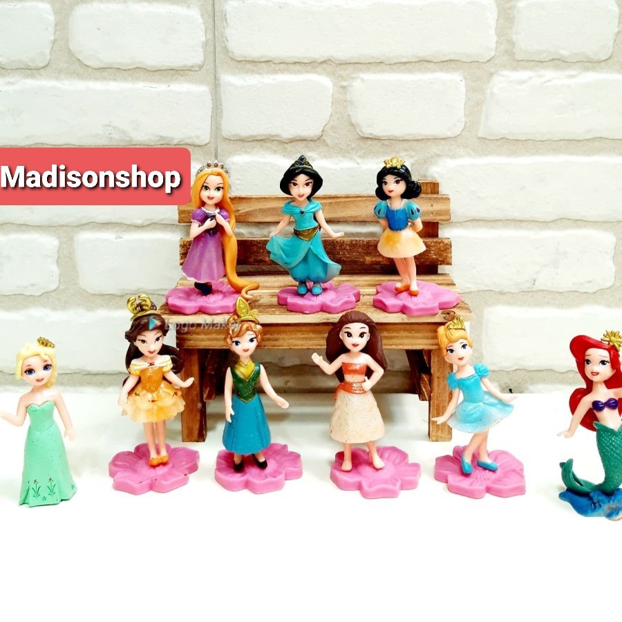 Disney Princess Mermaid Cinderella Snow White Moana Figure Set Koleksi