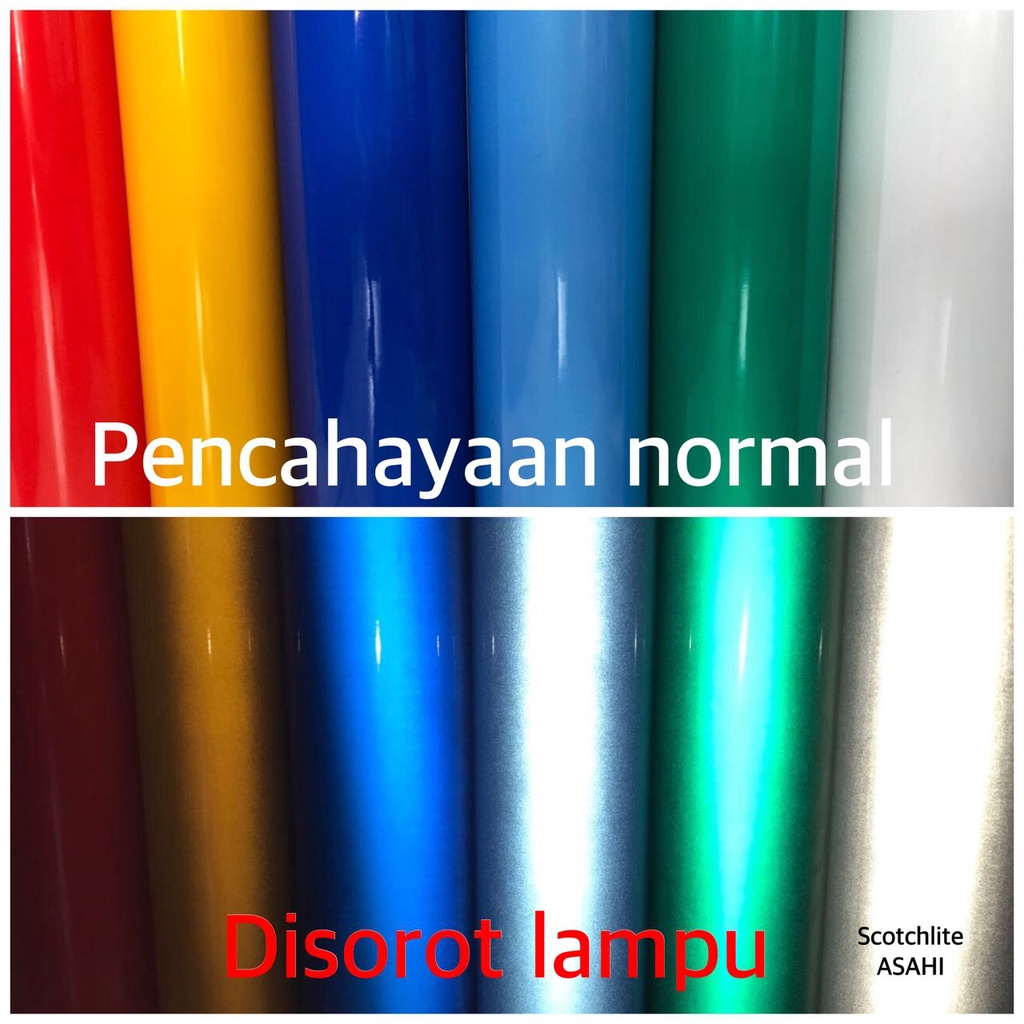 Sticker SCOTCHLITE / SKOTLET / REFLECTIVE SHEETING ASAHI (60cmx100cm) stiker rambu reflektif