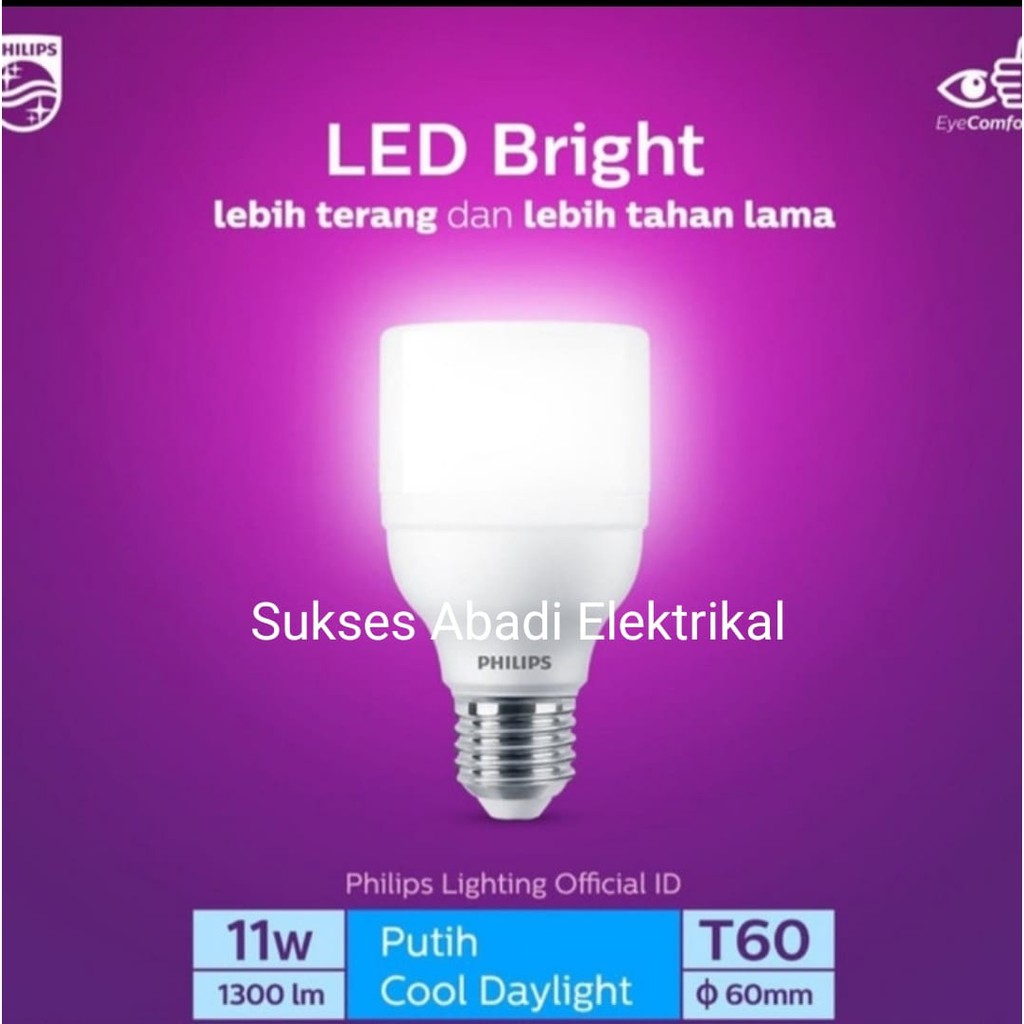 PHILIPS LAMPU LED BRIGHT 11W E27 BULB 11 watt