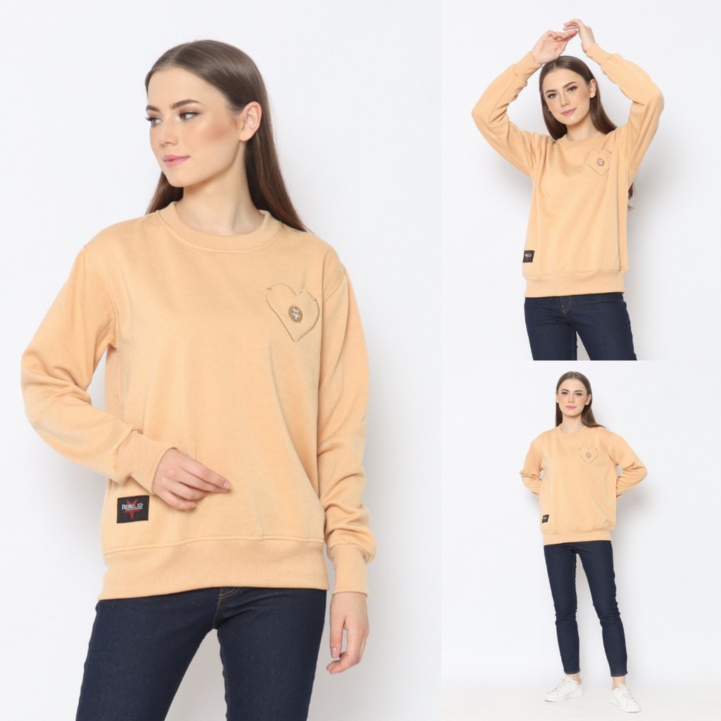 Crewneck Cewe Love Bordir / Crewneck girl Dusty basic new edition Original Rebellion