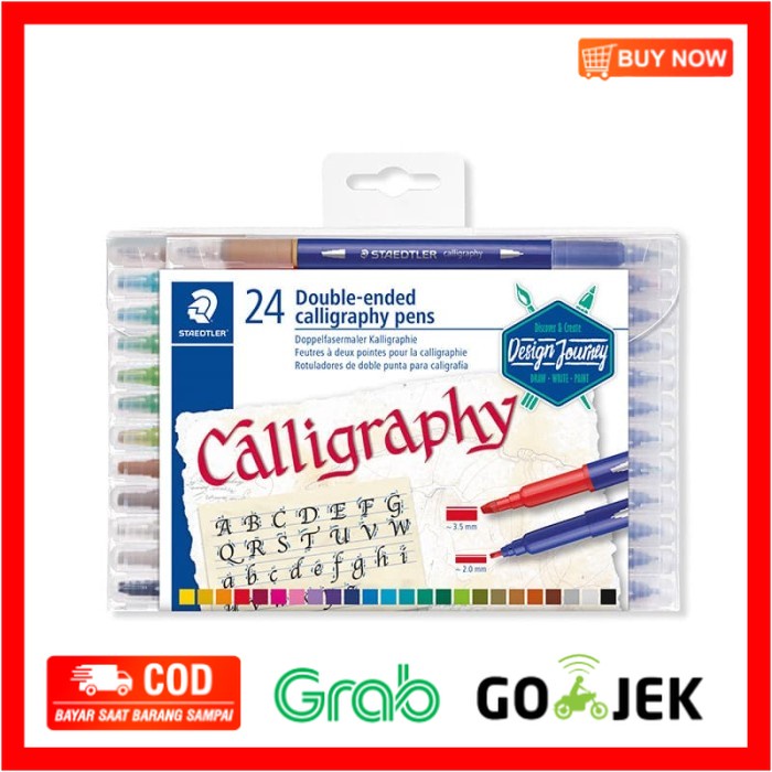 

(BISA COD) Staedtler Double-Ended Calligraphy Pens - 24pcs