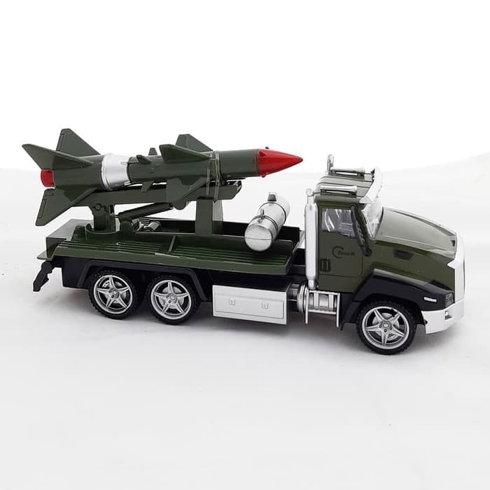 Mainan Anak Die Cast Metal Military Series Mobil Tentara Rudal Roket