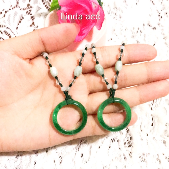 kalung giok asli liontin giok bulat