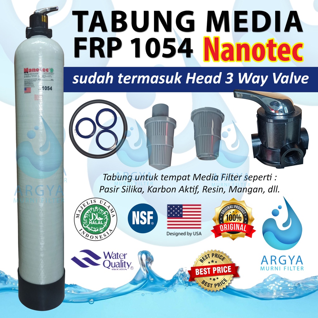 Jual Tabung Filter Media FRP 1054 Nanotec + Head 3 Way Valve Shopee