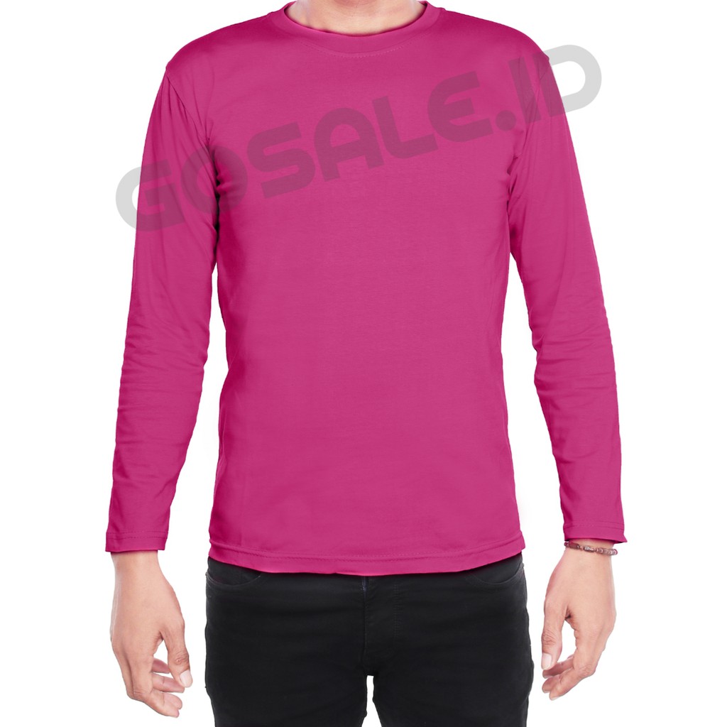 Kaos KATUN/COTTON Oblong Pink Fanta Lengan Panjang