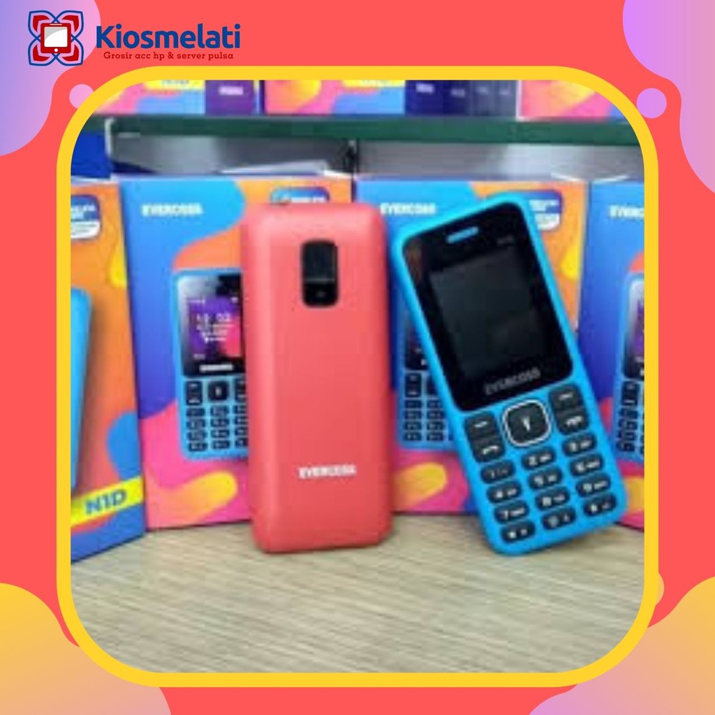 HANDPHONE EVERCOSS N1D HP GETAR WIRH CAMERA DUAL SIM BLUETOOTH SENTER LAMPU TORCH GARANSI RESMI