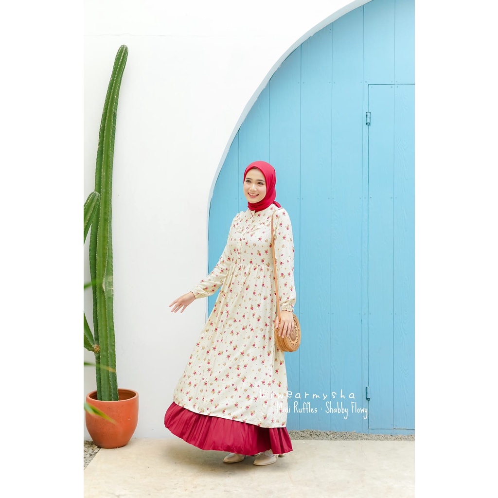 Iwearmysha Midi dress/Midi ruffle/ Mysha Princess White/pastel chic