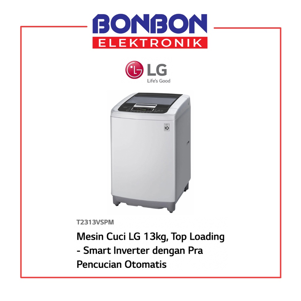LG Mesin Cuci 1 Tabung 13KG T 2313 VSPM / T2313VSPM / 2313VSPM