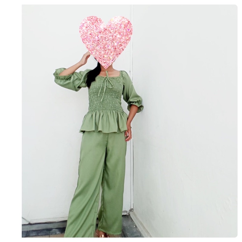 real pic setelan fashion wanita / set sabrina