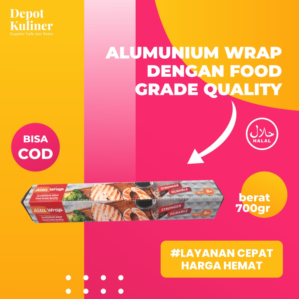 Alumunium Foil Wrap Alta 30cm 8 M Wrapping Alumunium