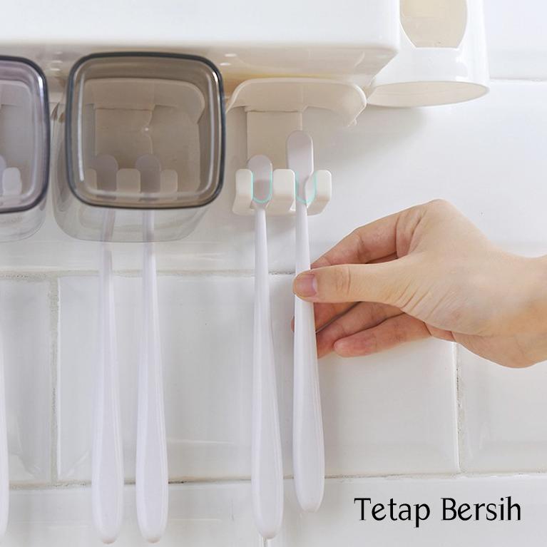 W6Y4 Halu Rak Sikat Gigi Anti Debu Organizer Tempat Sikat Gigi Skincare Odol Alat Rak Kamar Mandi HR