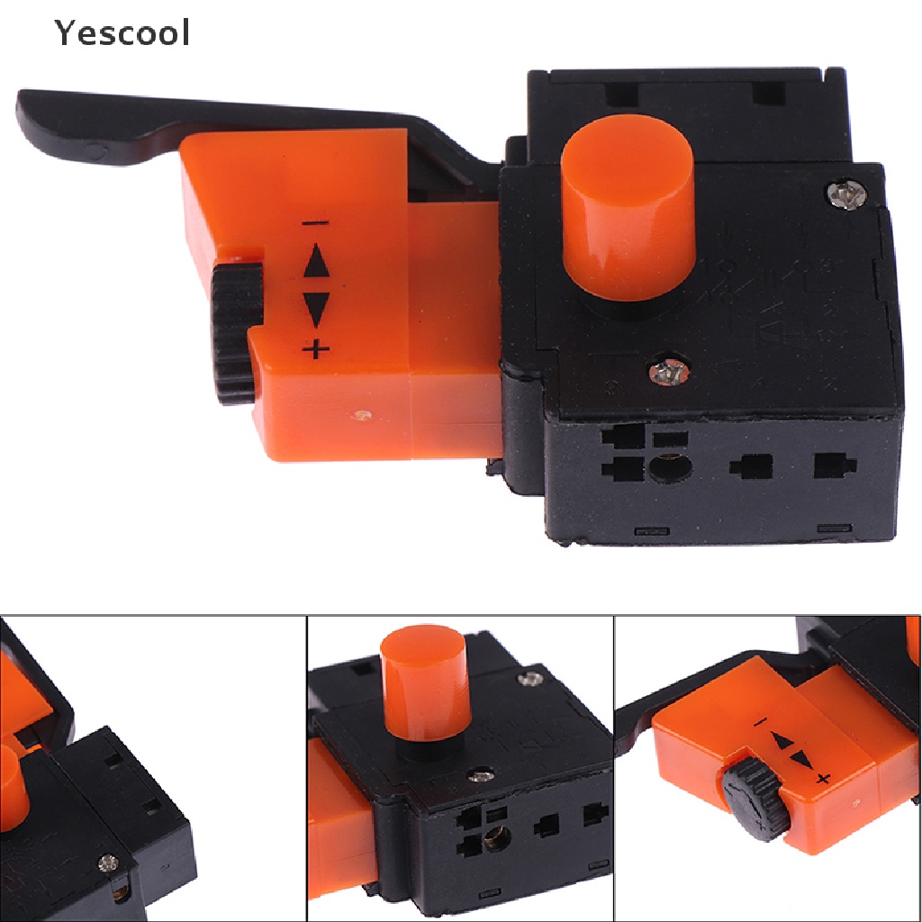 Yescool Saklar Kecepatan Adjustable AC 250V / 4A FA2-4 / 1BEK Bahan Plastik Metal Untuk Bor Elektrik