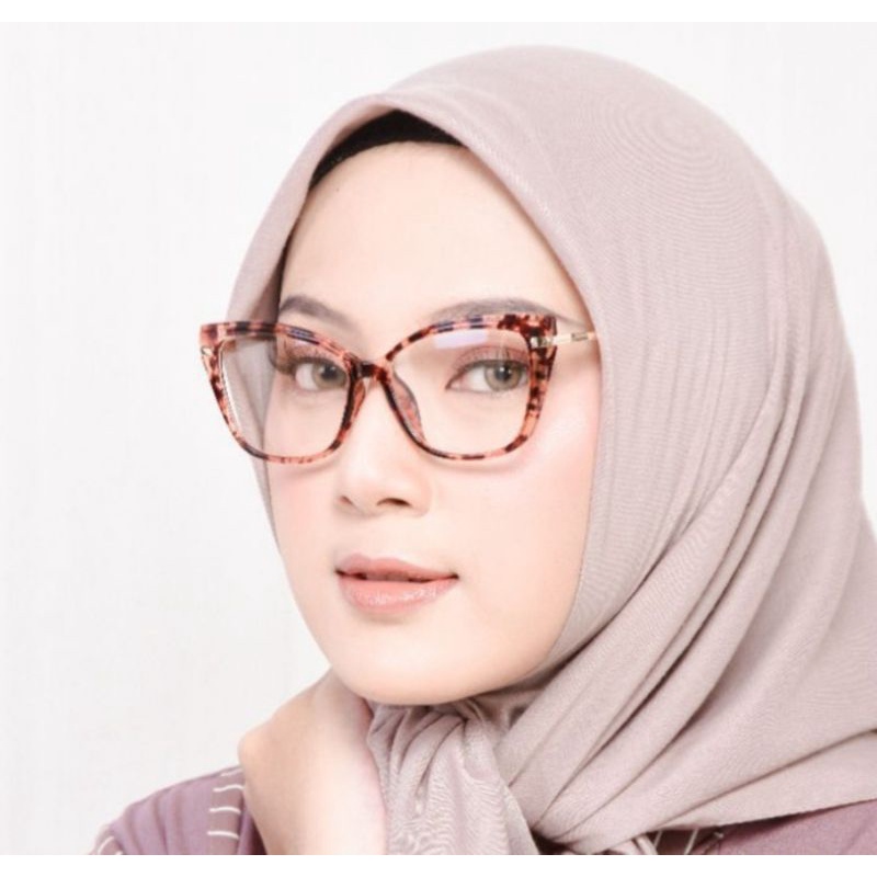 kacamata cat Eye wanita frame 9017 minus clynder normal