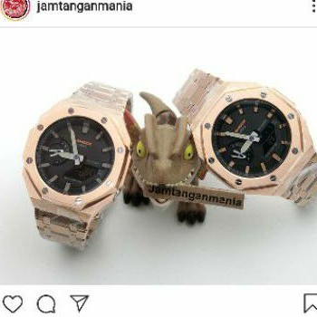 Jam Tangan Casio G-Shock GA2100 GA-2100 Custom Strap and Bezel Rosegold