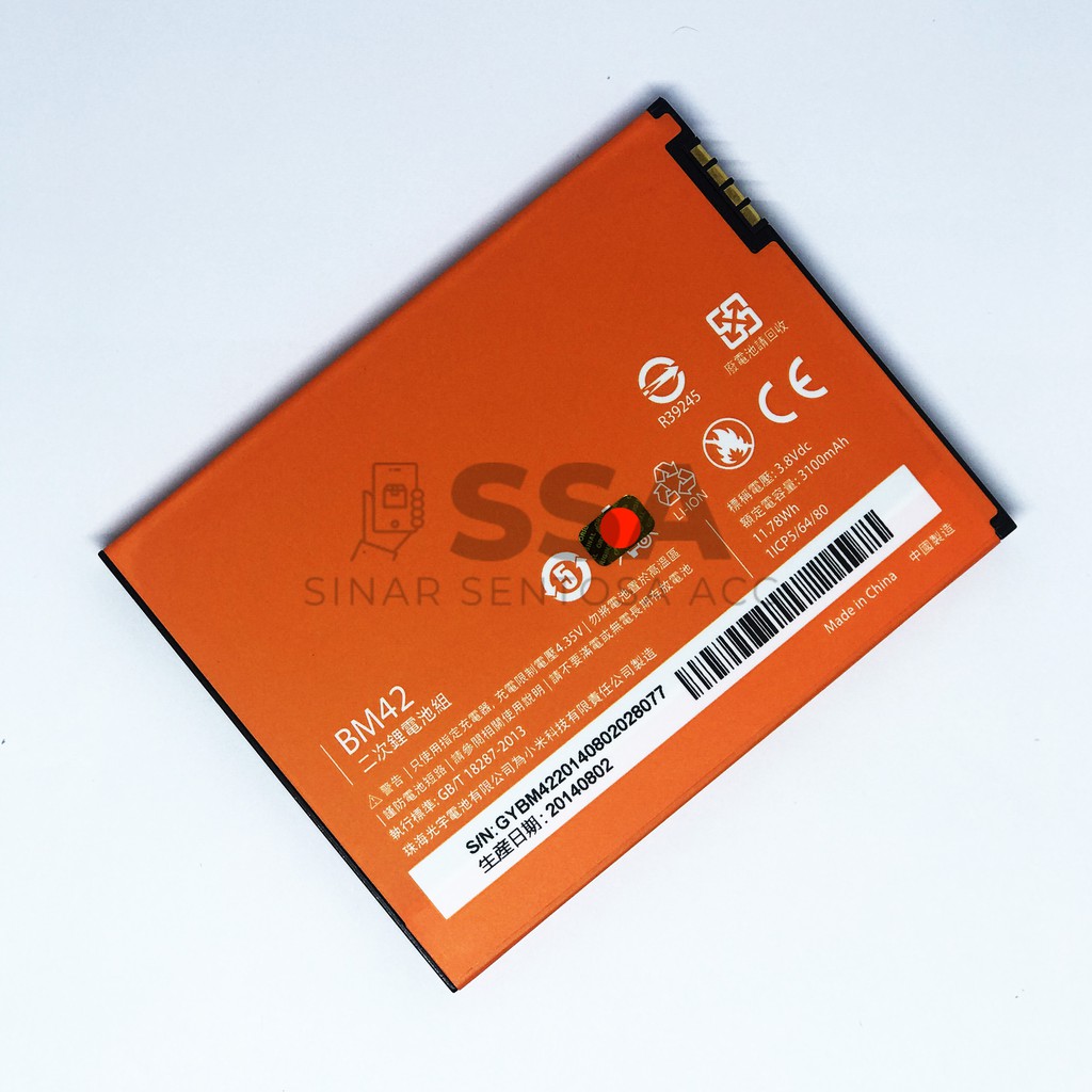 Baterai Xiaomi Redmi Note 1 / Xiaomi Note 1 / BM42 / BM 42 Original OEM Garansi 30 Hari