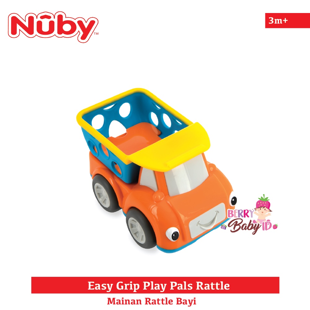 Nuby Easy Grip Play Pals Rattle Mainan Bola Bayi Helicopter Car Truck Berry Mart