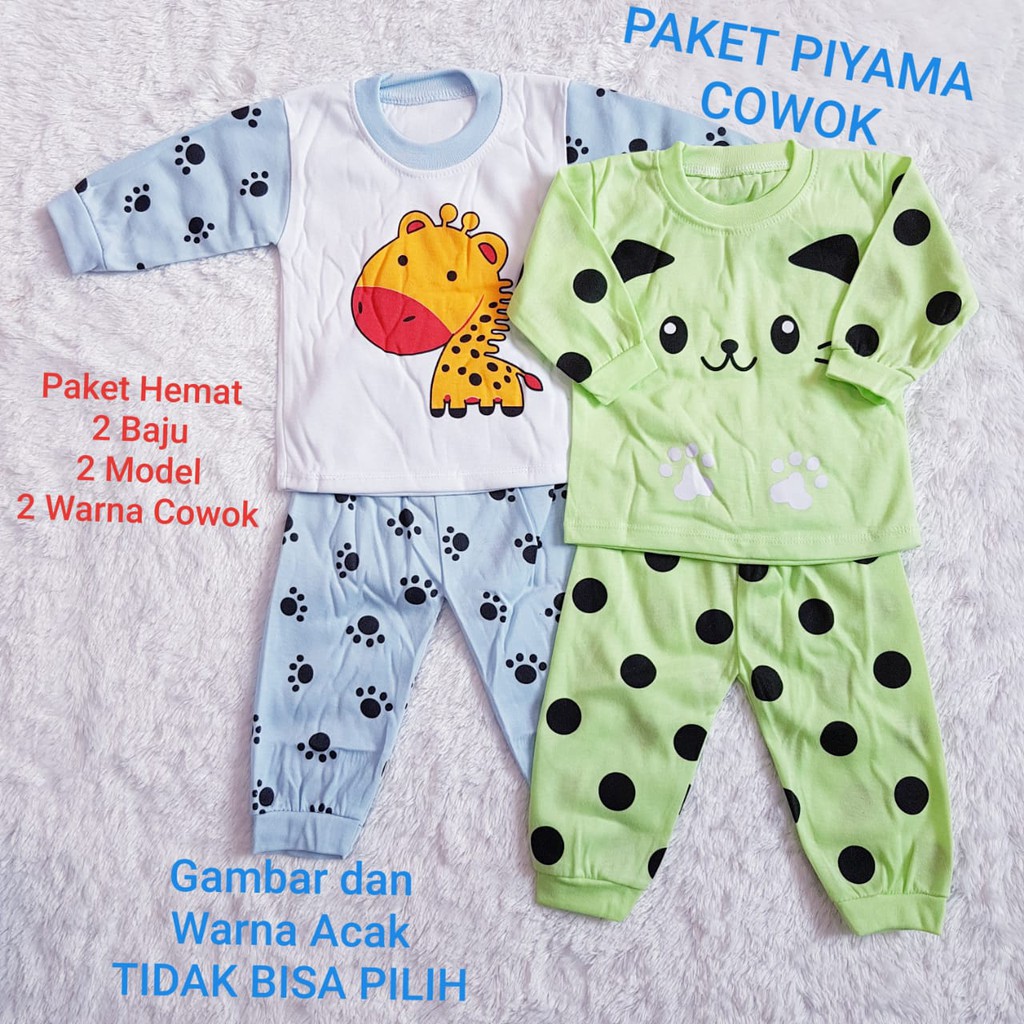 COD Paket Piyama Isi 2 Pcs Piyama Panjang Anak Laki Baby Alicia