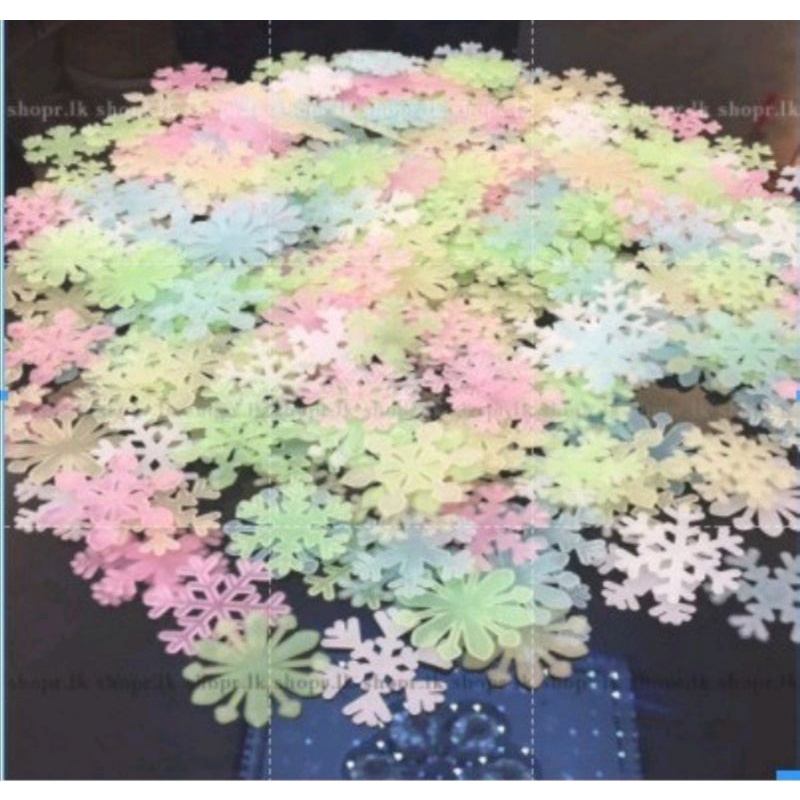 Stiker Salju Glow in dark Snow decoration isi 50 pcs