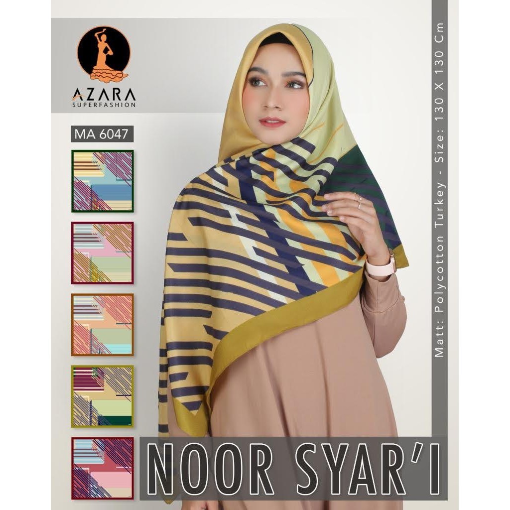 NEW ISI 10 Segiempat Motif Azara Noor Syar`i Jilbab Hijab