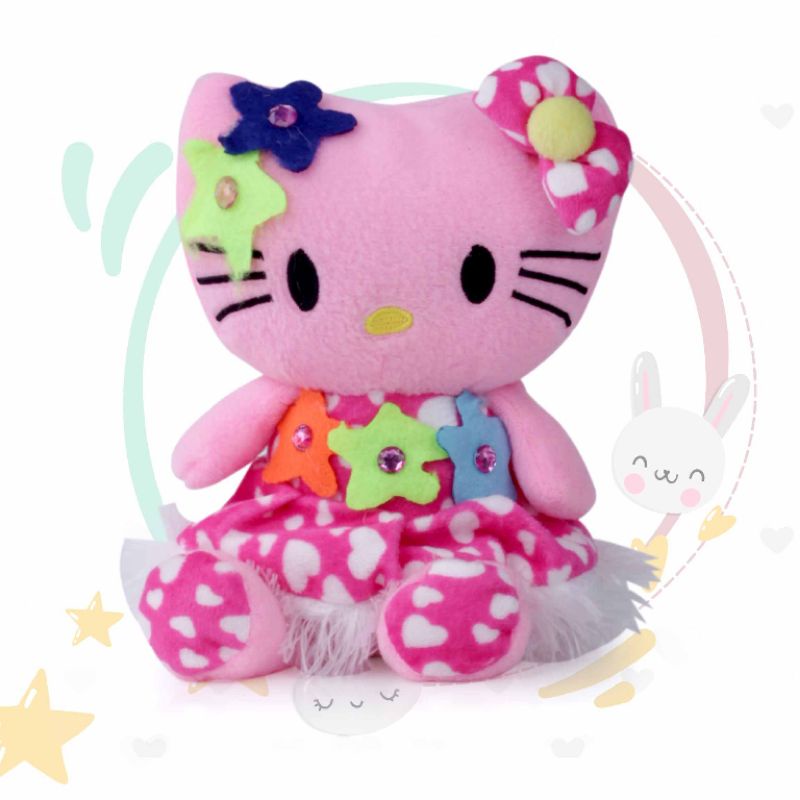 Boneka Hello Kitty Pink Berlabel SNI Tinggi 25 cm Bahan Premium | Boneka Cantik Lucu Lembut Ditangan Bahan Velboa Berkualitas