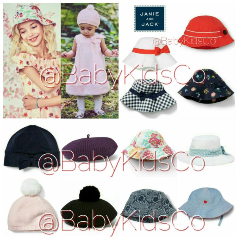 TOPI BAYI JANIE AND JACK ANAK PEREMPUAN HAT TOPI PANTAI SUN KUPLUK HNM