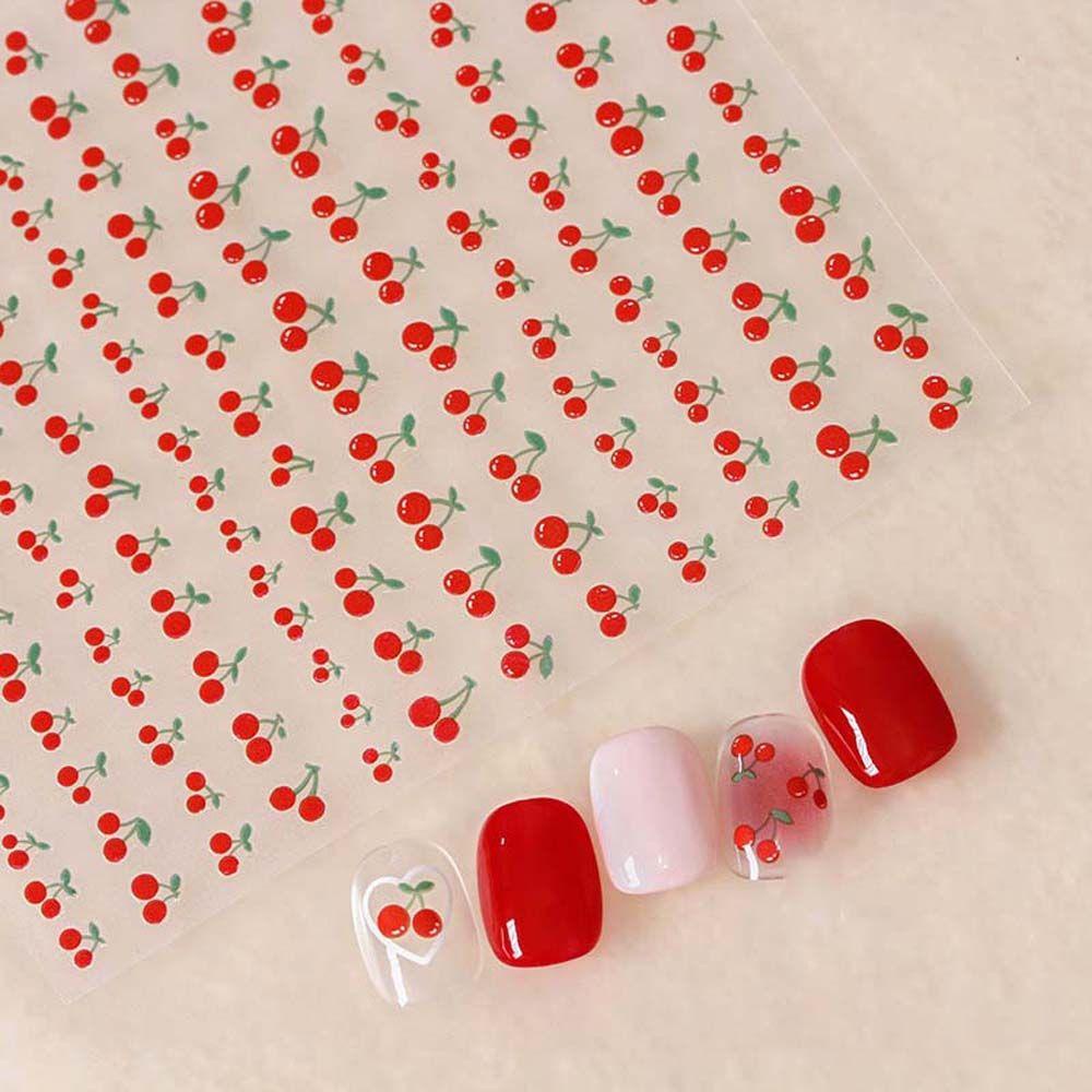 Agustinina Fruits Nail Sticker Musim Panas Self-adhesive Cherry Kuning Nail Art Dekorasi