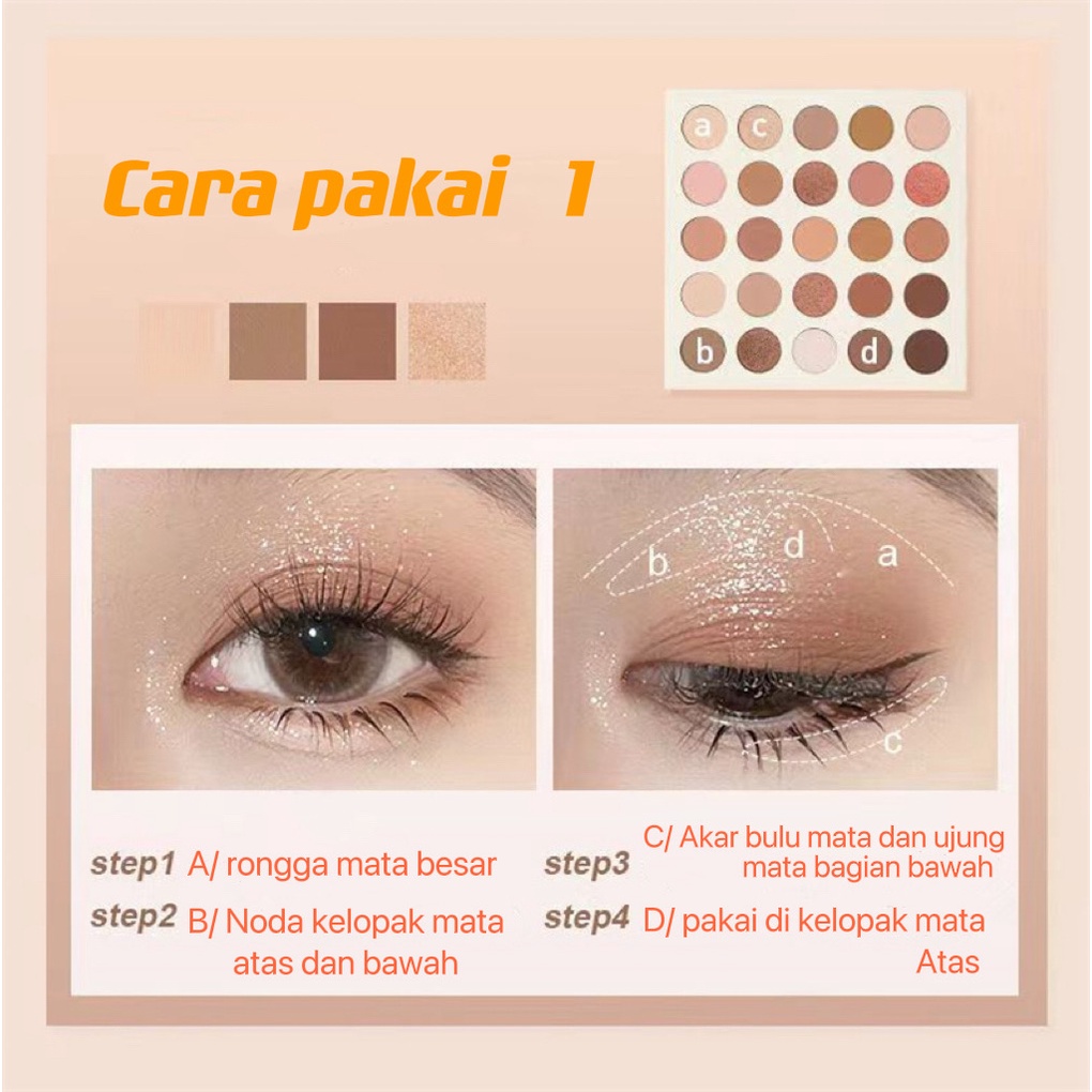 Amy'sDiary Eyeshadow Lucky You Pallete 25 Warna Shimmering and Matte Natural Colors