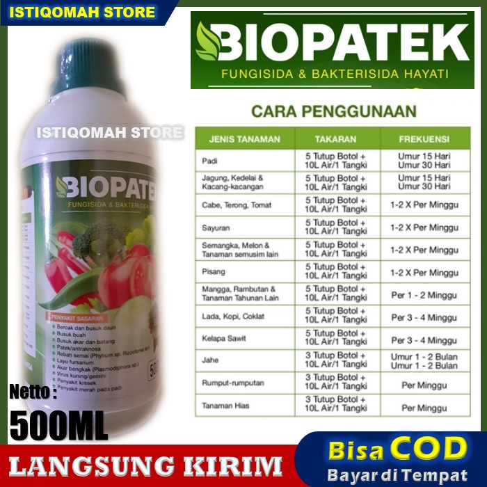 BIOPATEK Fungisida Hayati Pupuk Organik Mengatasi Penyakit Kresek, Penyakit BLAST, Penyakit Merah pada Padi, Virus Kuning/Gemini dan Penyakit Hawar Padi Paling Manjur dan Ampuh Murah 100% Alami ORI TERLARIS