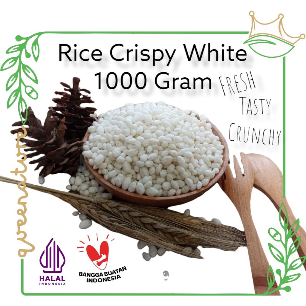 Rice Crispy White (Oval/Round)  Krispi Beras Putih (Lonjong/Bulat) Premium