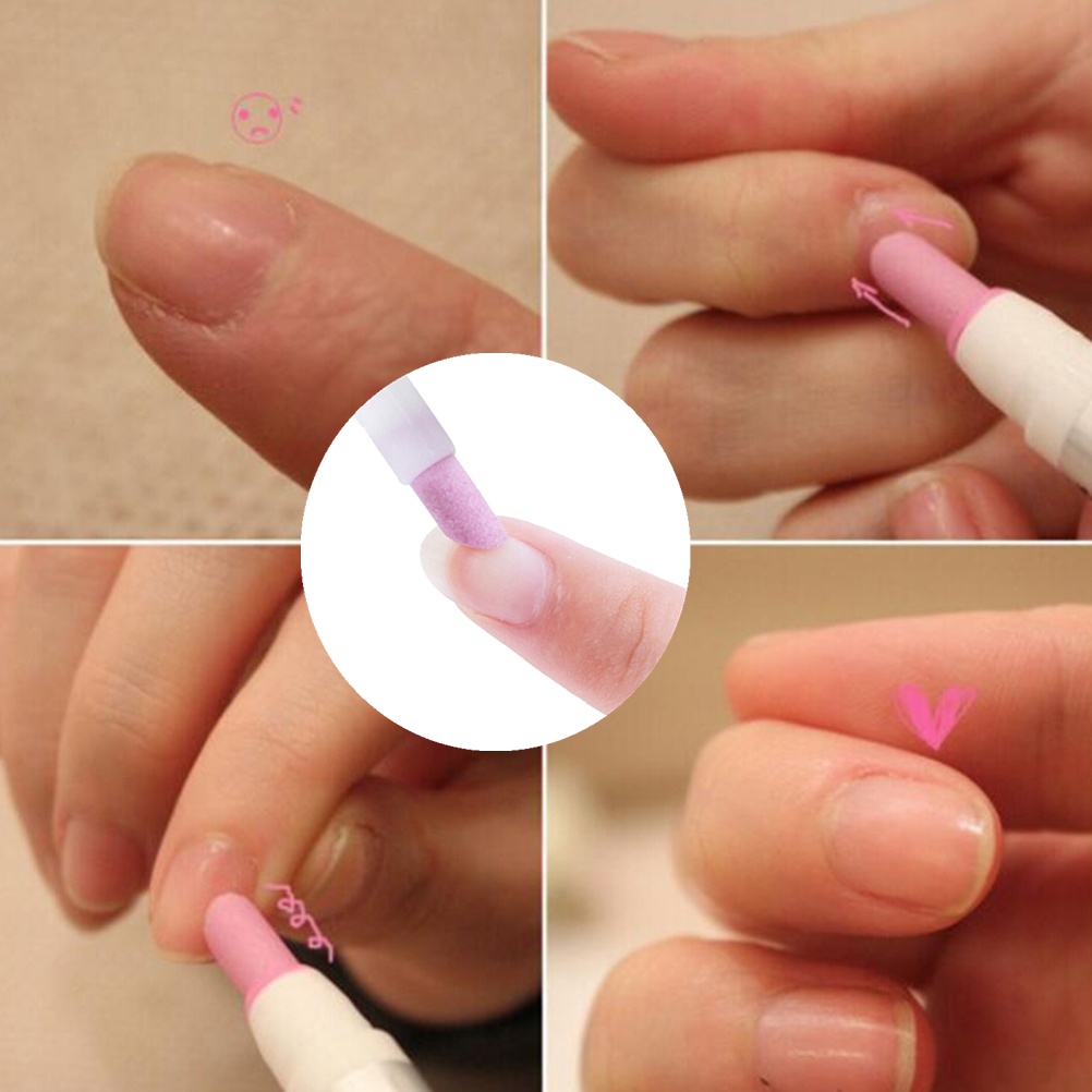 [FULL] nail pusher pens manicure alloy diamond body quartz head scrub stone cuticle