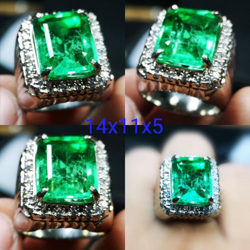 permata emerald Jamrud Rusia catam octagon top Luster crystal HQ