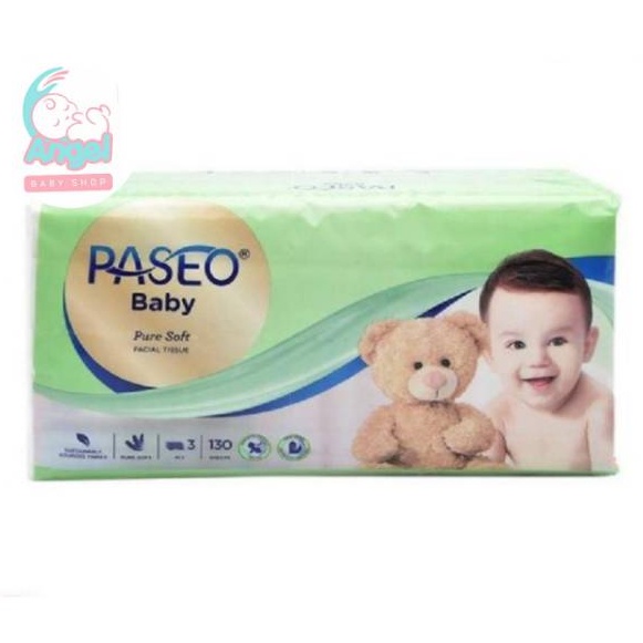 Paseo baby Tisue Pure Soft 130 sheet 3 ply (Tissue Kering)