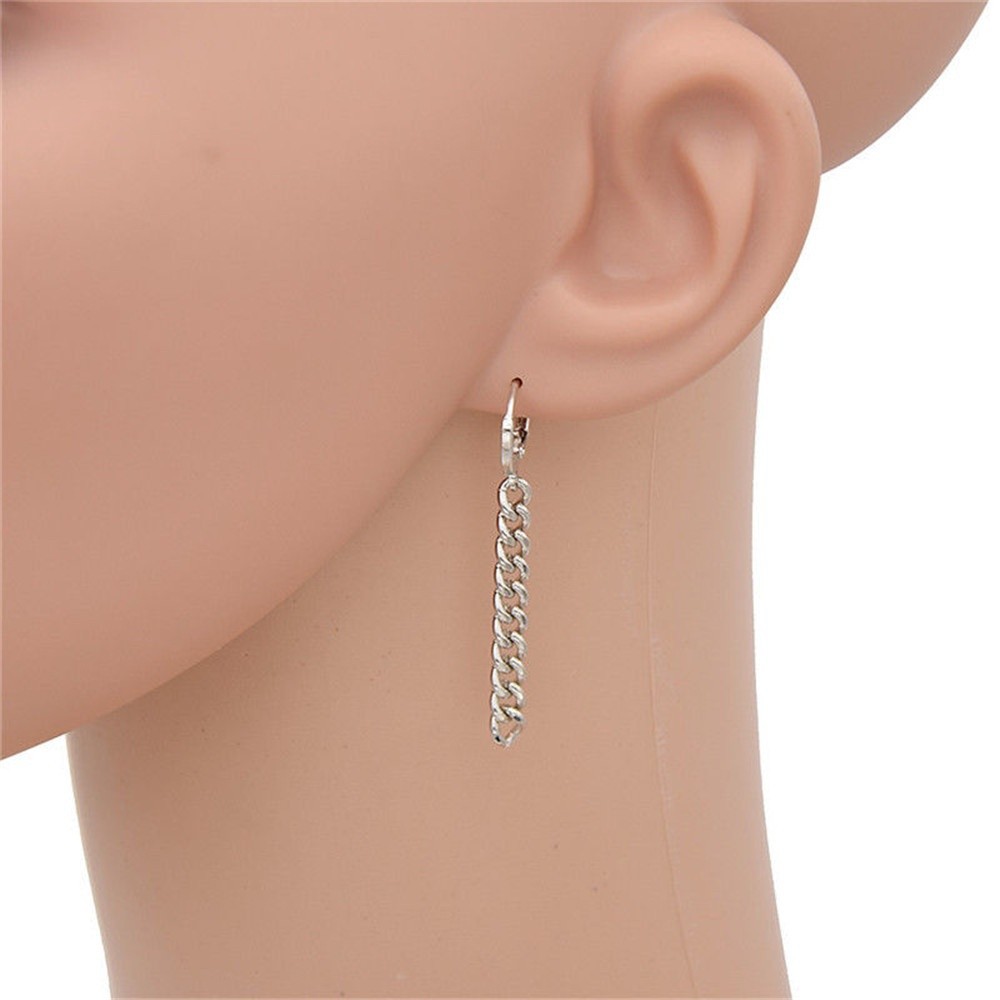 【COD Tangding】Fashion Silver Tassel BTS JIMIN Stud Earrings Kpop Pendant Drop Jewelry