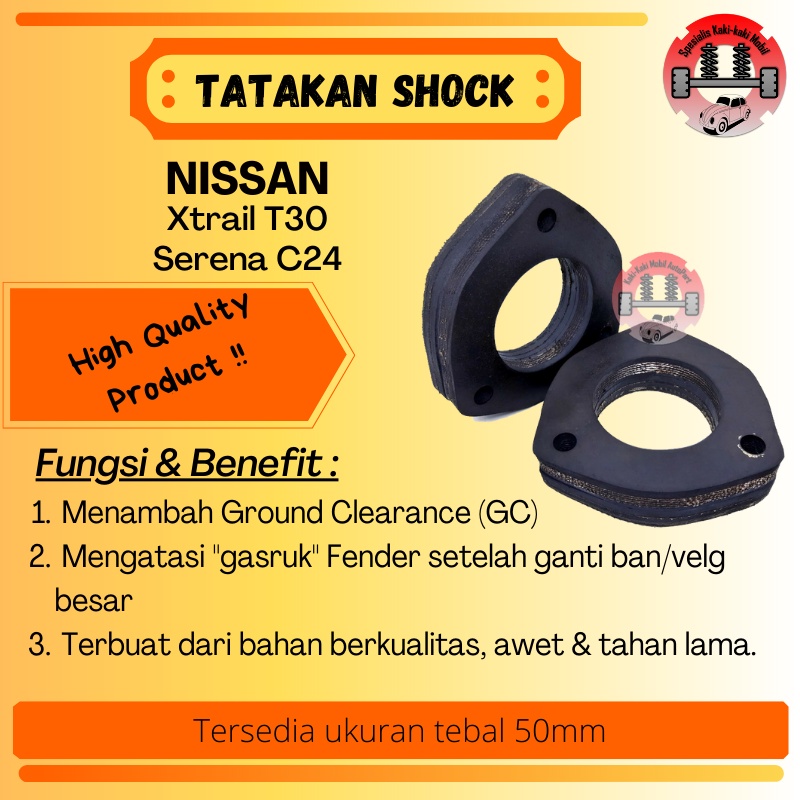 Jual Karet Tatakan Support Shock Depan / Belakang Lift Kit Peninggi Nissan Xtrail T30 Serena C24