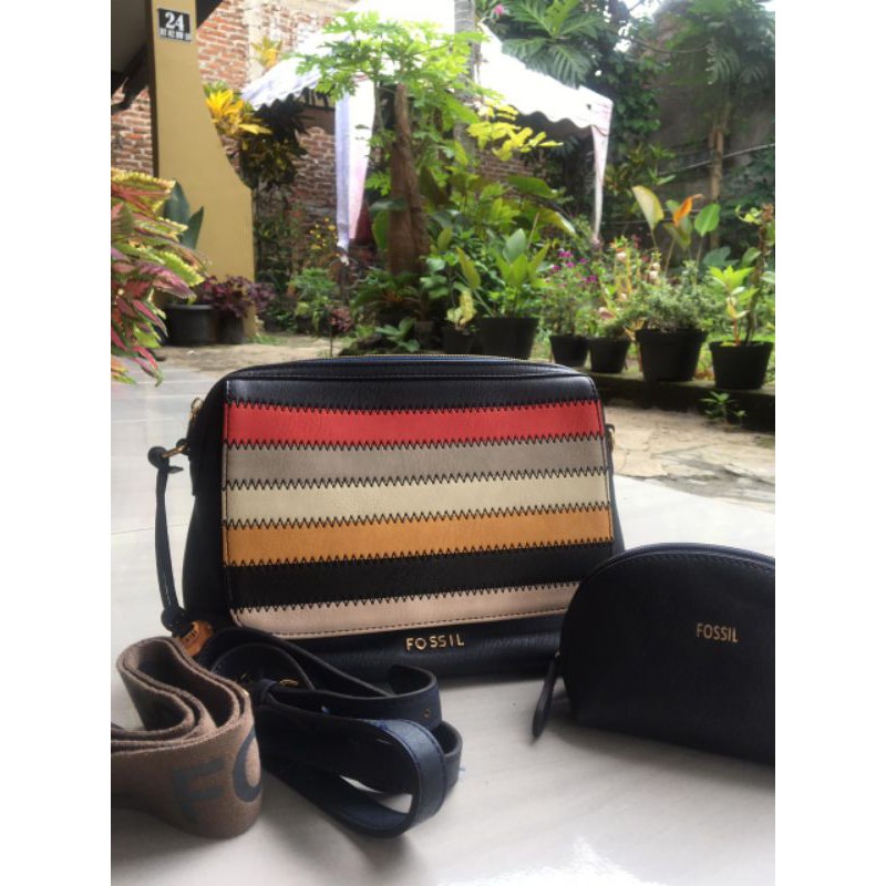 original tas Fossil + dompet preloved