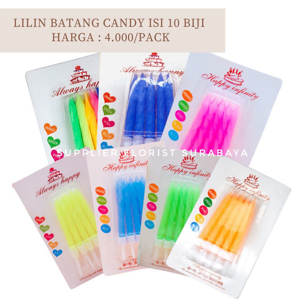 LILIN ULTAH 10 BIJI WARNA COLORFUL