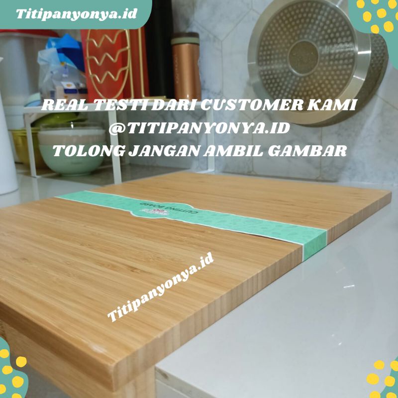 Cutting Board Talenan Kayu untuk Kitchen Set Talenan Daging Besar 50x50x4 cm Informa Woory
