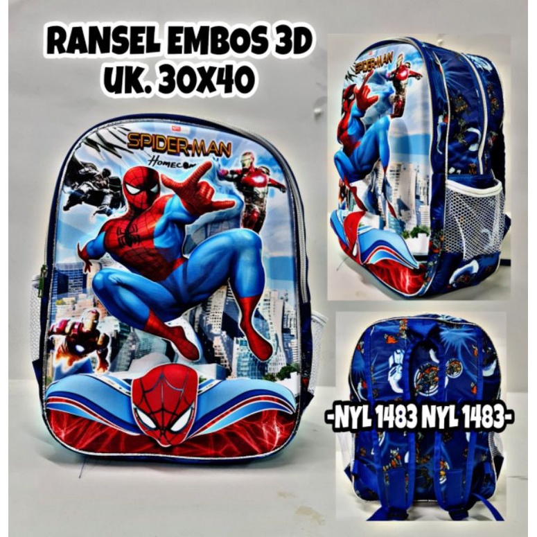 Tas Ransel 3D Embos Ransel anak sekolah SD Gambar Timbul