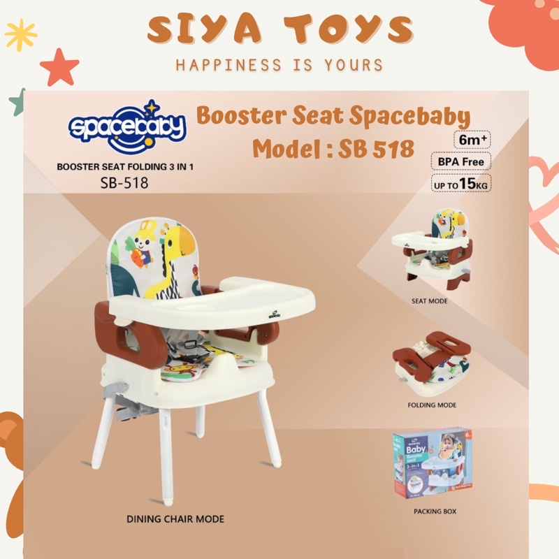 SIYA ✨ FREE BUBBLEWRAP KURSI MAKAN BAYI SB 518 BOOSTER SEAT MASTELA SPACEBABY SB 518 KURSI MAKAN BAYI 3IN1 PLIKO PK-8216 WITH TOY MURAH