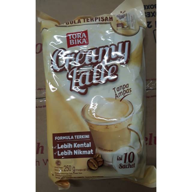 

Torabika creamy latte isi 5 / isi 10 gula terpisah tanpa ampas