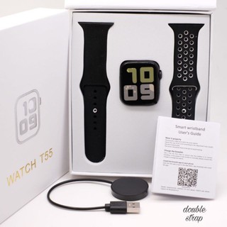 Jam tangan SMARTWATCH T55 & T500 Double strap bisa telfon dan ganti walpaper jam tangan wanita