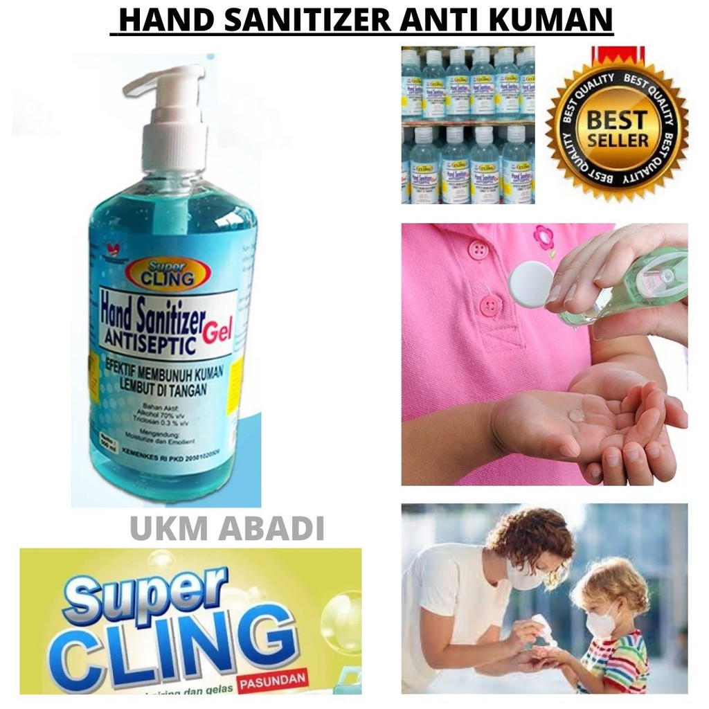 Hand Sanitizer Serbaguna Super Cling Pencusi Tangan Anti Kuman 500ml 114101