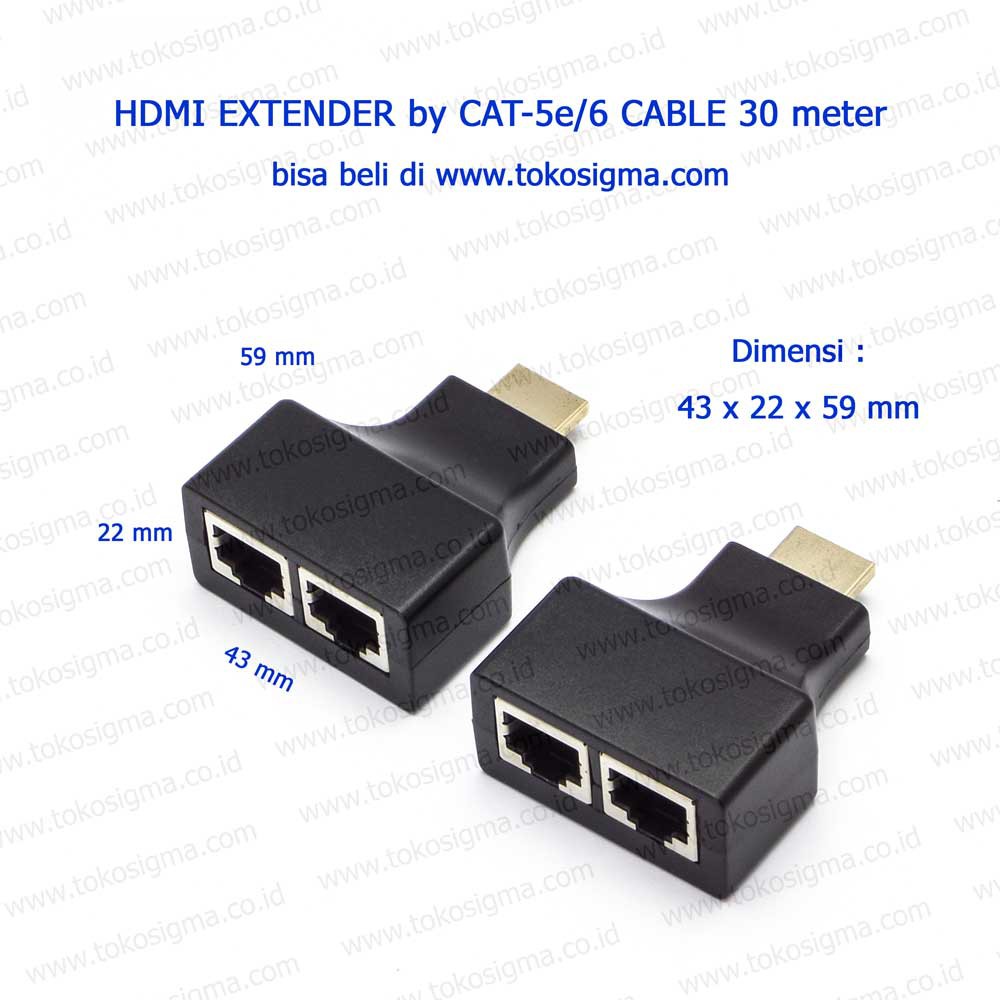 HDMI EXTENDER PASIF BY CAT-5E/6 CABLE 30 METER