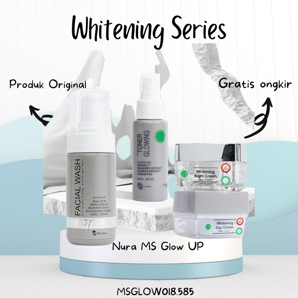 Paket MS GLOW Whitening series Whitecell Dna / MS Glow Whitening Original / SKincare MS Glow Paket O