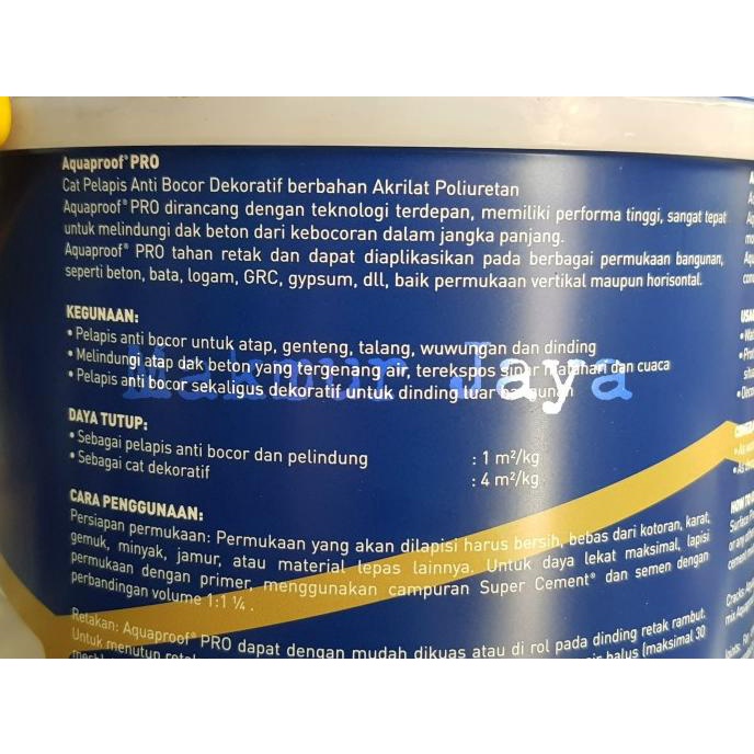 Aquaproof Pro 4Kg Cat Pelapis Dak Anti Bocor Atap Genteng Talang