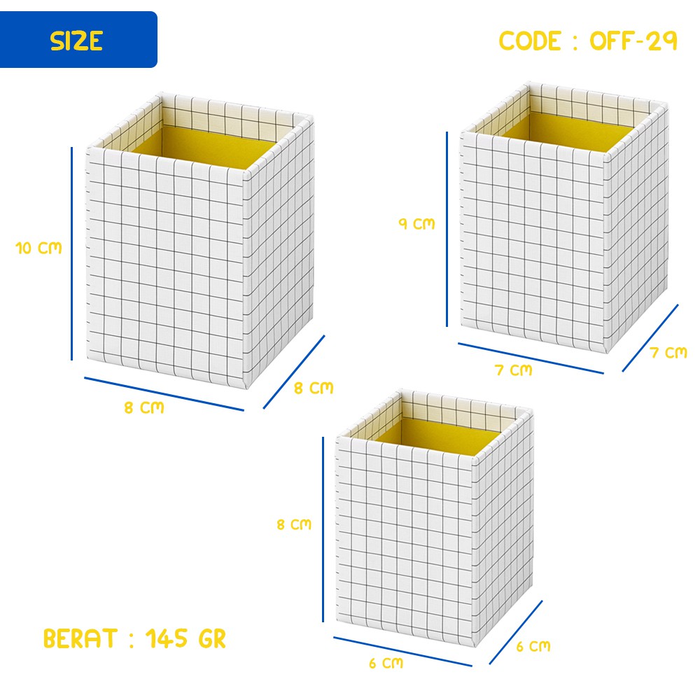 HEJSAN KOTAK PULPEN/PENSIL - PENNBURK SET ISI 3PCS Box Multi Fungsi- OFF-29