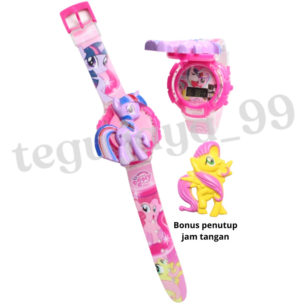 JAM TANGAN FASHION ANAK PEREMPUAN LAMPU MUSIK 2 IN 1 KARAKTER KARTUN TE1043